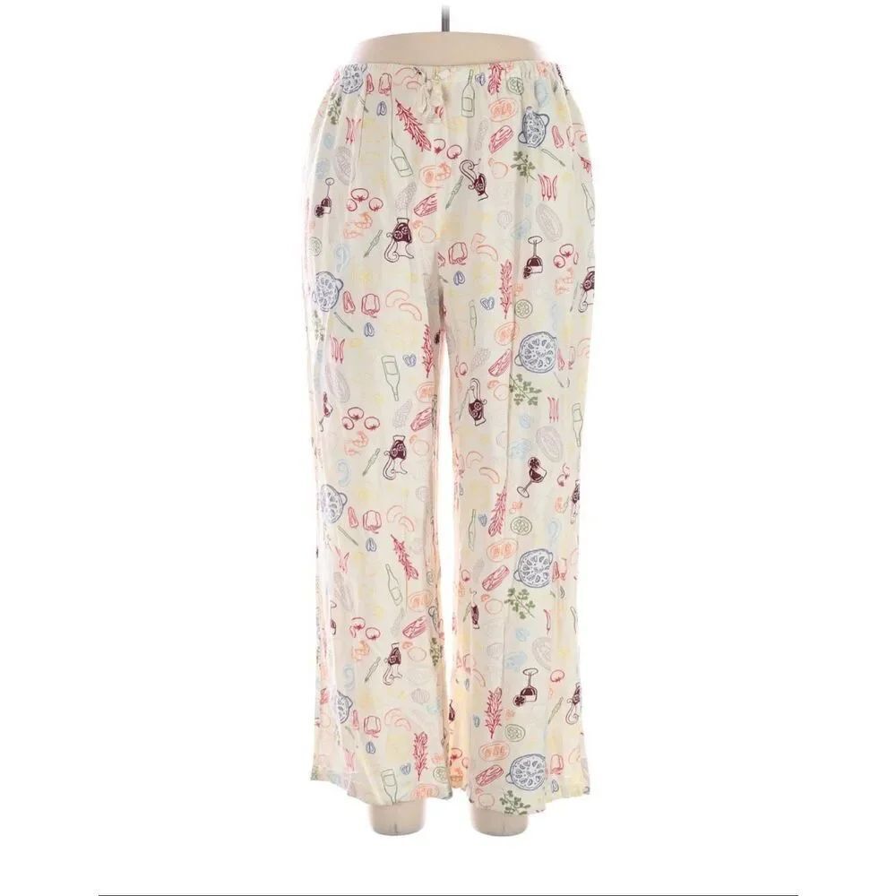Sincerely Jules Medium Linen Wide Leg Pant Summer Abroad Print